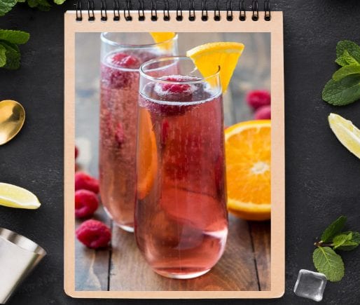 Pink Champagne Punch Cocktail